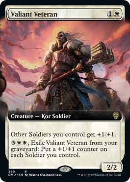 Image for Valiant Veteran (Extended Art) (390) [Dominaria United] - Magic: The Gathering