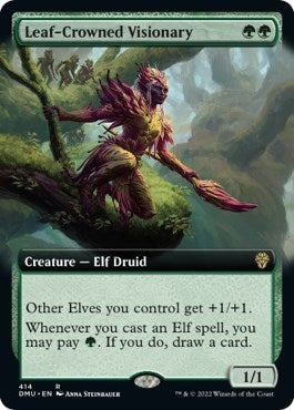 Image for Leaf-Crowned Visionary (Extended Art) (414) [Dominaria United] - Magic: The Gathering