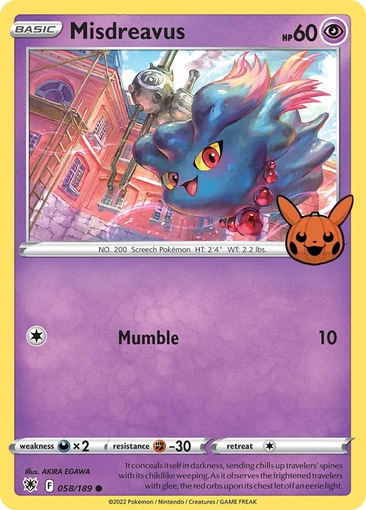 Image for Misdreavus (058/189) [Trick or Trade BOOster Bundle] - Pokemon