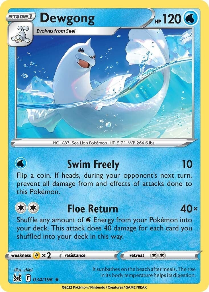 Image for Dewgong (034/196) [SWSH11: Lost Origin] - Pokemon