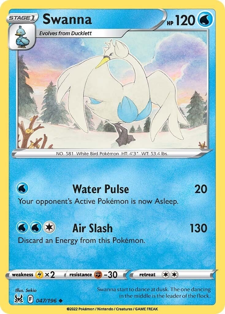 Image for Swanna (047/196) [SWSH11: Lost Origin] - Pokemon