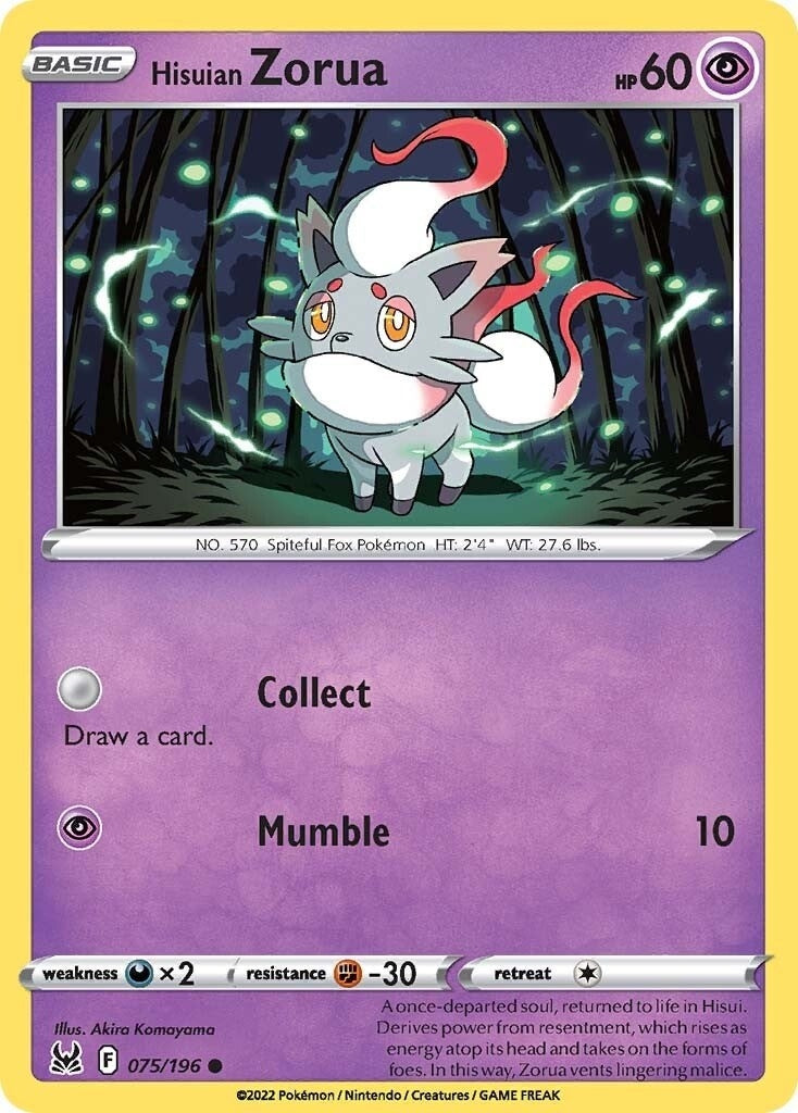 Image for Hisuian Zorua (075/196) [SWSH11: Lost Origin] - Pokemon