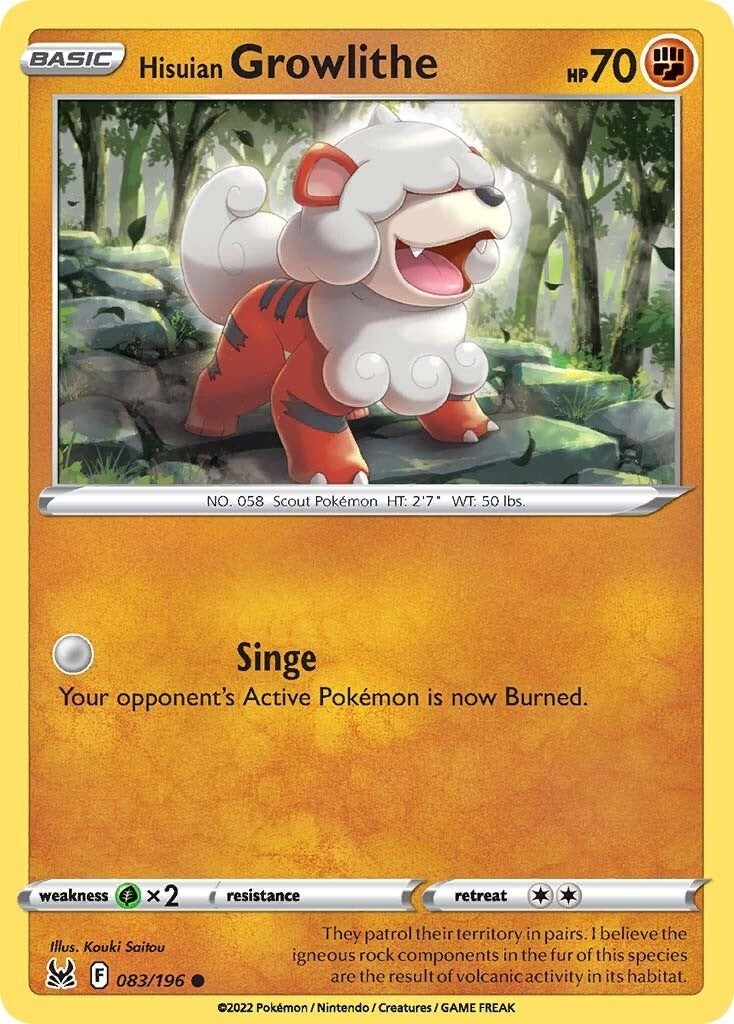 Image for Hisuian Growlithe (083/196) [SWSH11: Lost Origin] - Pokemon