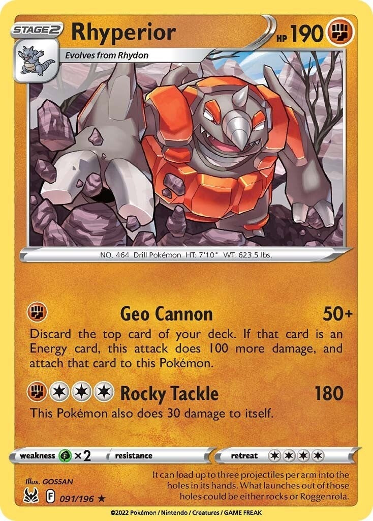 Image for Rhyperior (091/196) [SWSH11: Lost Origin] - Pokemon