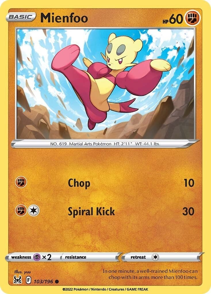 Image for Mienfoo (103/196) [SWSH11: Lost Origin] - Pokemon