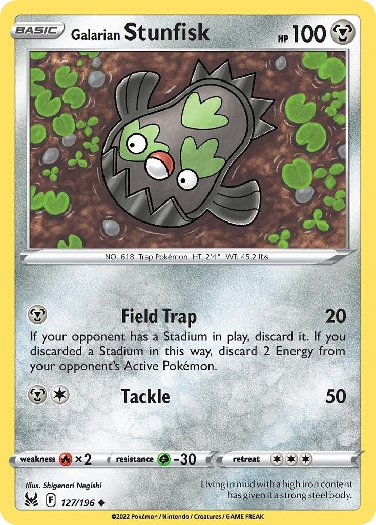 Image for Galarian Stunfisk (127/196) [SWSH11: Lost Origin] - Pokemon