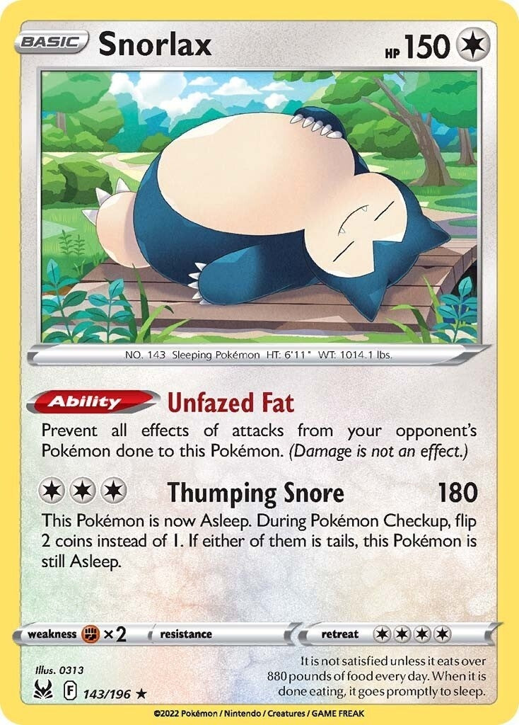 Image for Snorlax (143/196) [SWSH11: Lost Origin] - Pokemon