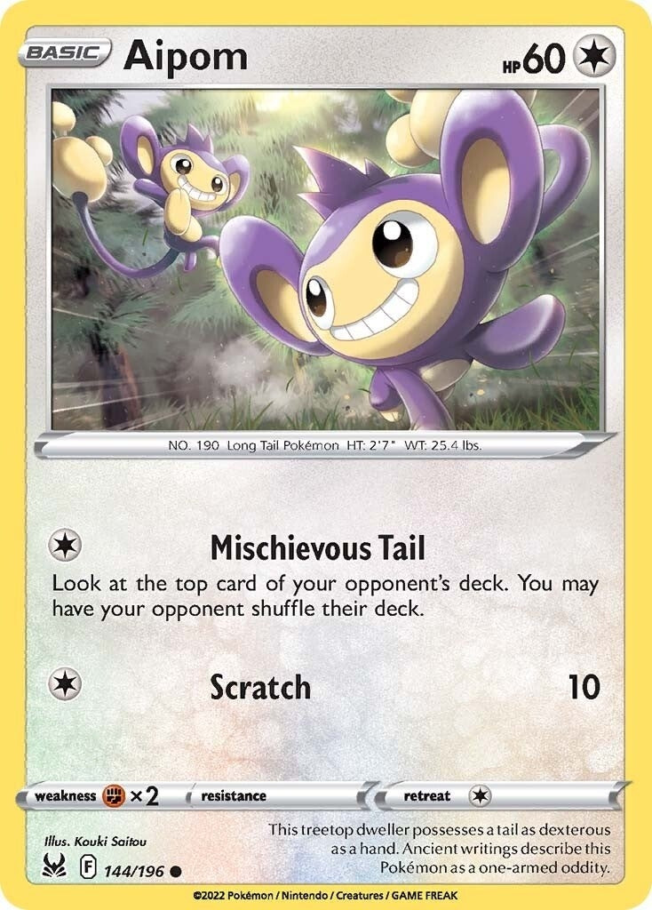Image for Aipom (144/196) [SWSH11: Lost Origin] - Pokemon
