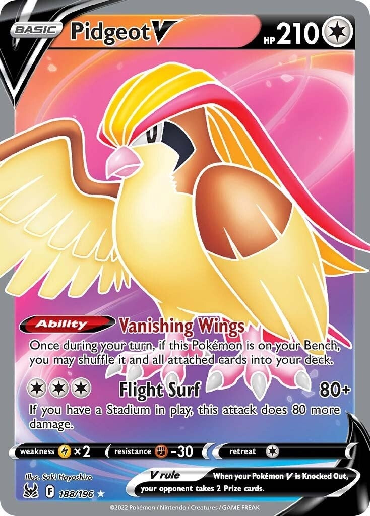 Image for Pidgeot V (Full Art) (188/196) [SWSH11: Lost Origin] - Pokemon