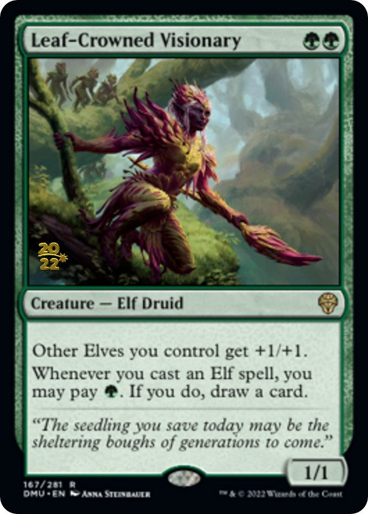Image for Leaf-Crowned Visionary (167) [Prerelease Cards] - Magic: The Gathering