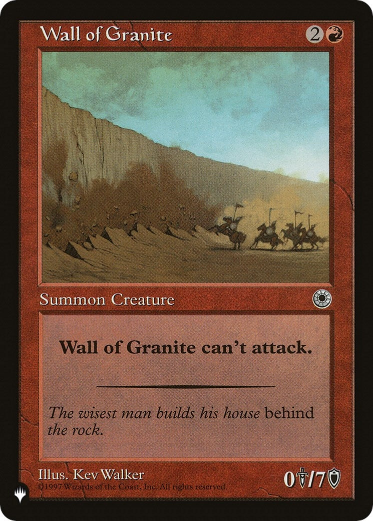 Image for Wall of Granite [The List Reprints] - Magic: The Gathering