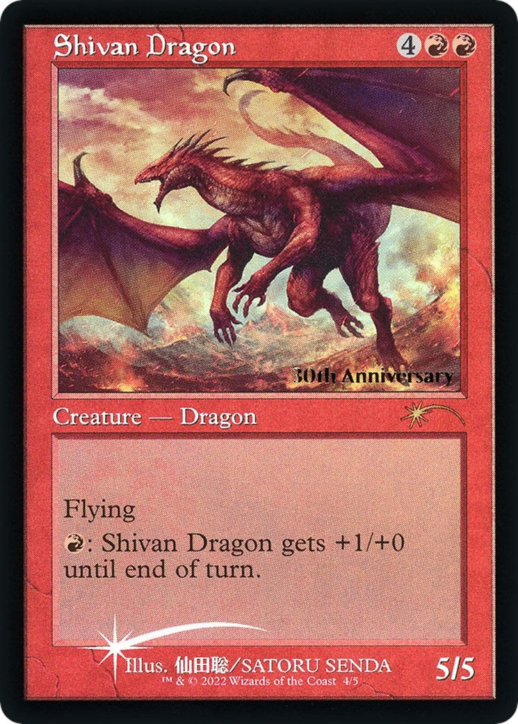 Image for Shivan Dragon (Retro Frame) (4) [30th Anniversary Promos] - Magic: The Gathering