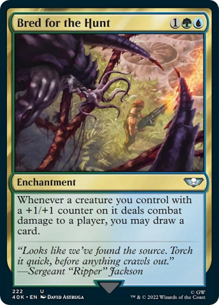 Image for Bred for the Hunt (Surge Foil) (222) [Universes Beyond: Warhammer 40,000] - Magic: The Gathering