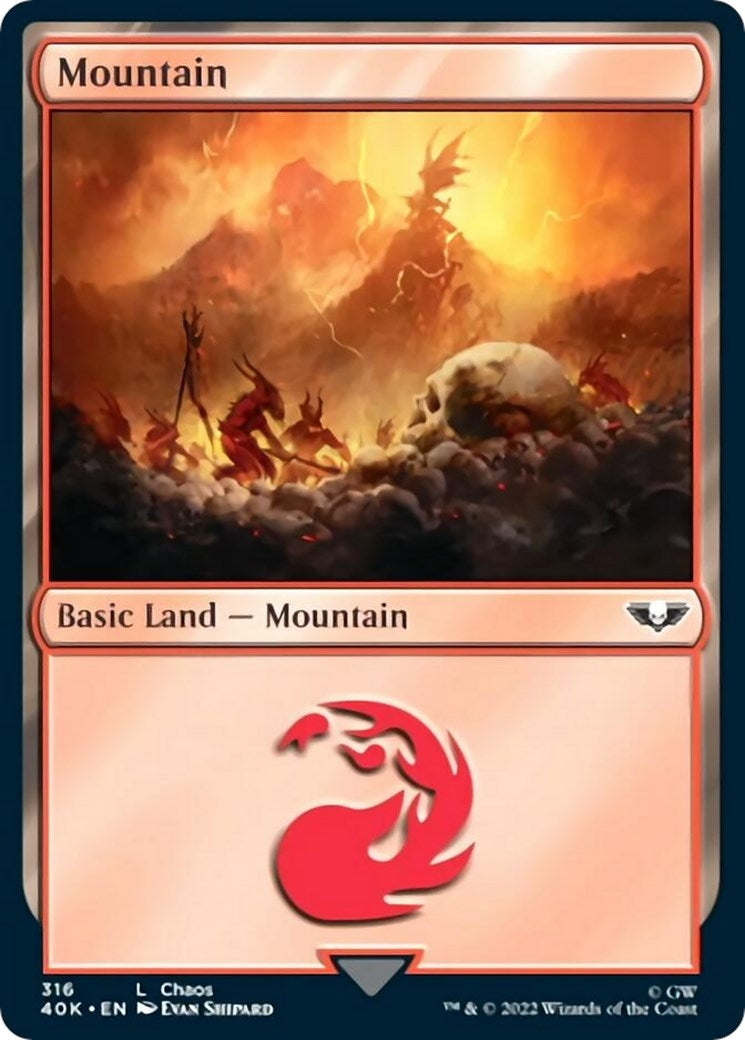 Image for Mountain (316) (Surge Foil) (316) [Universes Beyond: Warhammer 40,000] - Magic: The Gathering