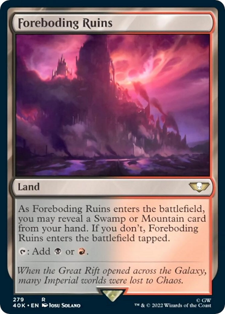 Image for Foreboding Ruins (Surge Foil) (279) [Universes Beyond: Warhammer 40,000] - Magic: The Gathering