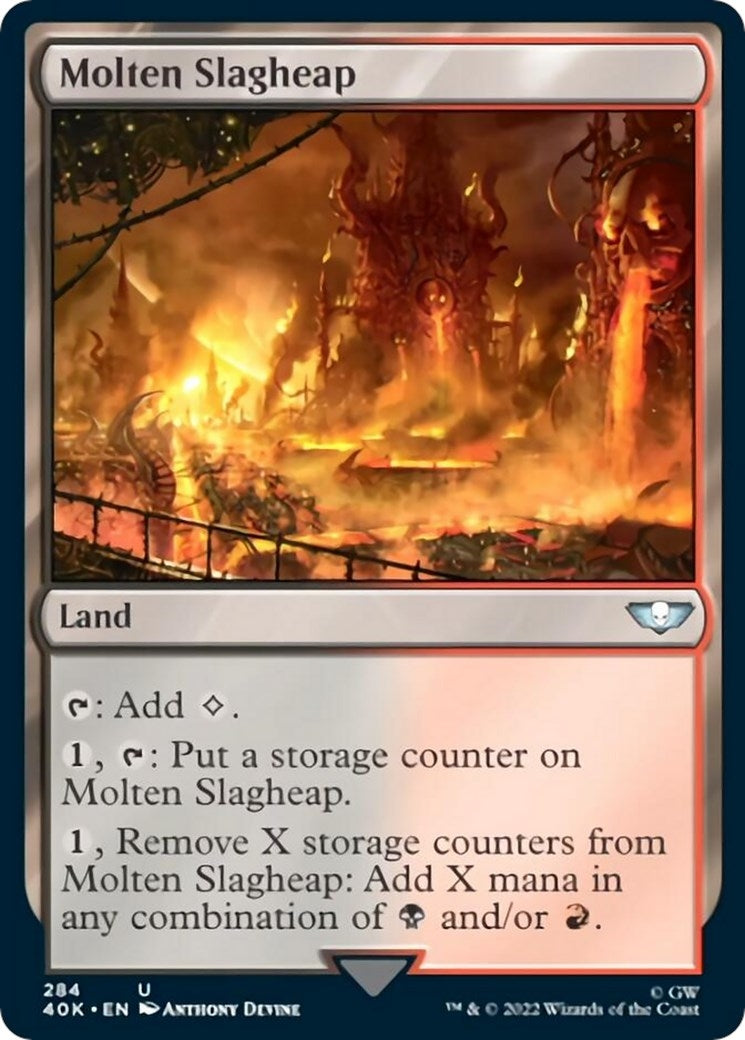 Image for Molten Slagheap (Surge Foil) (284) [Universes Beyond: Warhammer 40,000] - Magic: The Gathering