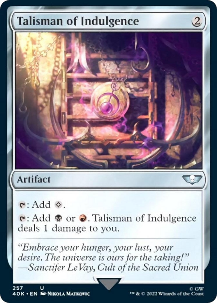 Image for Talisman of Indulgence (257) [Universes Beyond: Warhammer 40,000] - Magic: The Gathering