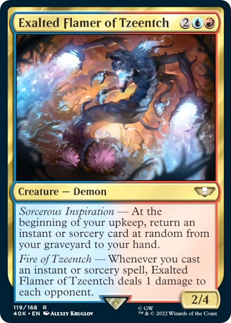 Image for Exalted Flamer of Tzeentch (119) [Universes Beyond: Warhammer 40,000] - Magic: The Gathering
