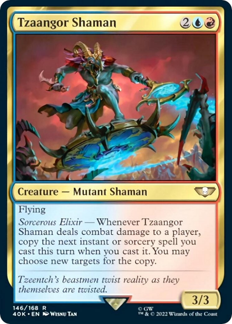 Image for Tzaangor Shaman (Surge Foil) (146) [Universes Beyond: Warhammer 40,000] - Magic: The Gathering