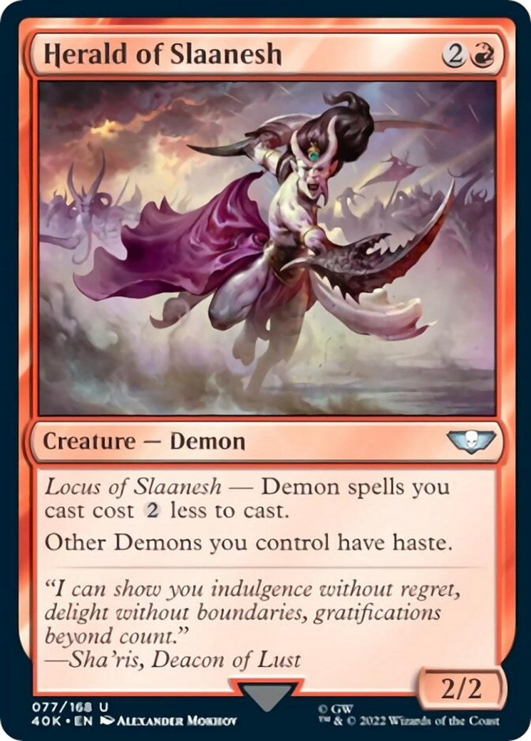 Image for Herald of Slaanesh (Surge Foil) (77) [Universes Beyond: Warhammer 40,000] - Magic: The Gathering