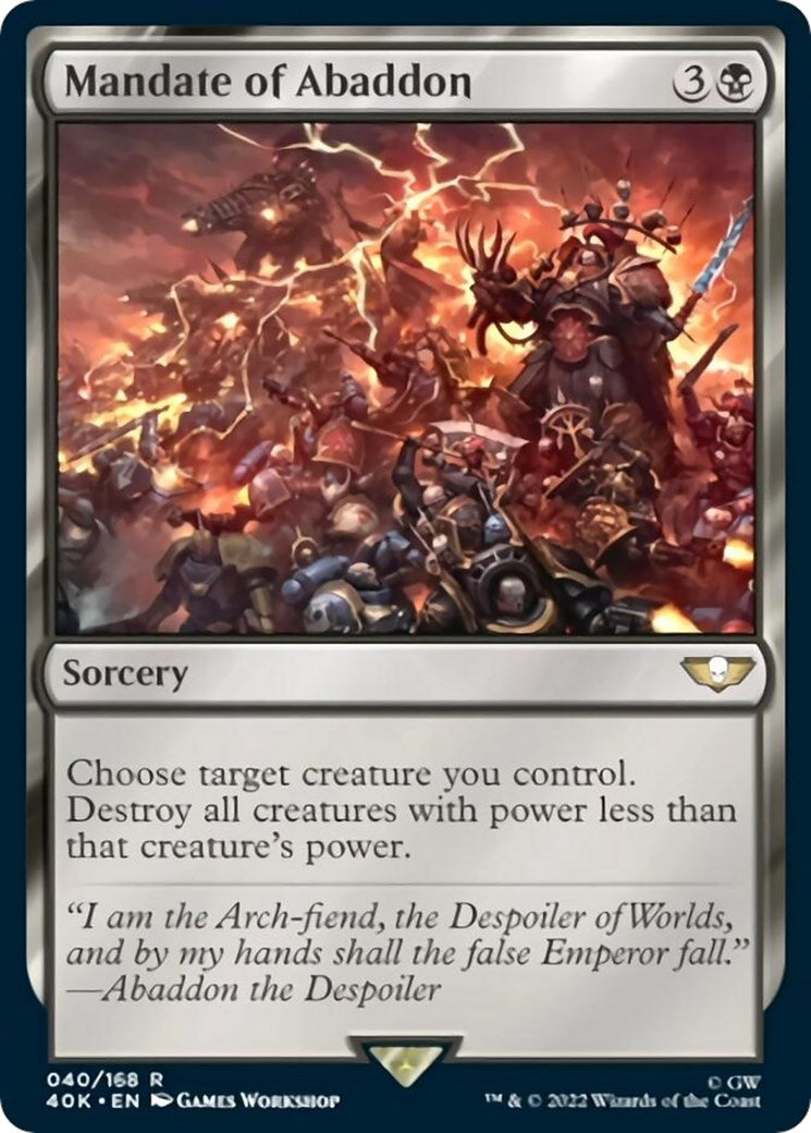 Image for Mandate of Abaddon (Surge Foil) (40) [Universes Beyond: Warhammer 40,000] - Magic: The Gathering