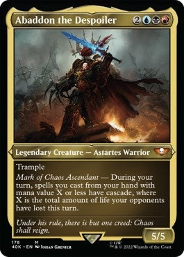 Image for Abaddon the Despoiler (Display Commander) (Surge Foil) - Thick Stock (178) [Universes Beyond: Warhammer 40,000] - Magic: The Gathering