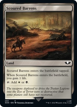Image for Scoured Barrens (Surge Foil) (293) [Universes Beyond: Warhammer 40,000] - Magic: The Gathering