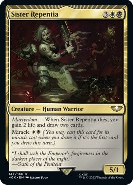 Image for Sister Repentia (Surge Foil) (142) [Universes Beyond: Warhammer 40,000] - Magic: The Gathering
