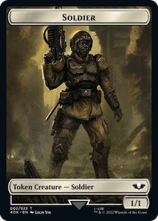 Image for Soldier (002) // Zephyrim Double-Sided Token (Surge Foil) (2 // 7) [Universes Beyond: Warhammer 40,000] - Magic: The Gathering
