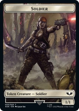 Image for Soldier (003) // Ultramarines Honour Guard Double-Sided Token (Surge Foil) (3 // 6) [Universes Beyond: Warhammer 40,000] - Magic: The Gathering