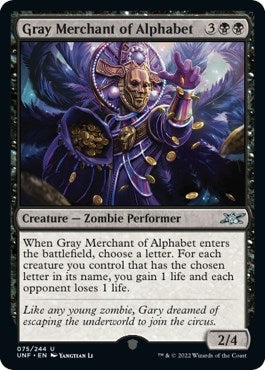 Image for Gray Merchant of Alphabet (75) [Unfinity] - Magic: The Gathering