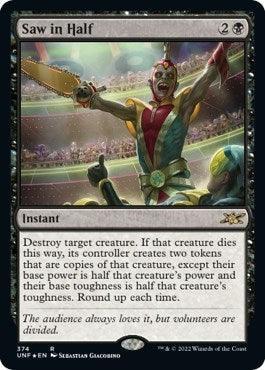 Image for Saw in Half (Galaxy Foil) (374) [Unfinity] - Magic: The Gathering