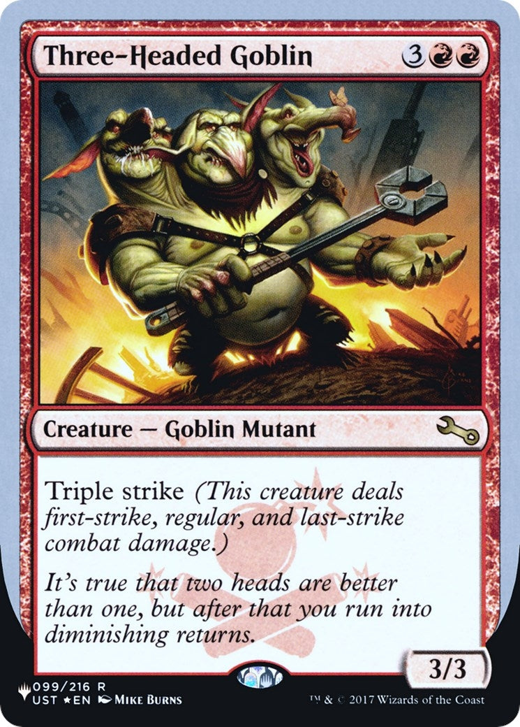 Image for Three-Headed Goblin (099/216) [The List Reprints] - Magic: The Gathering