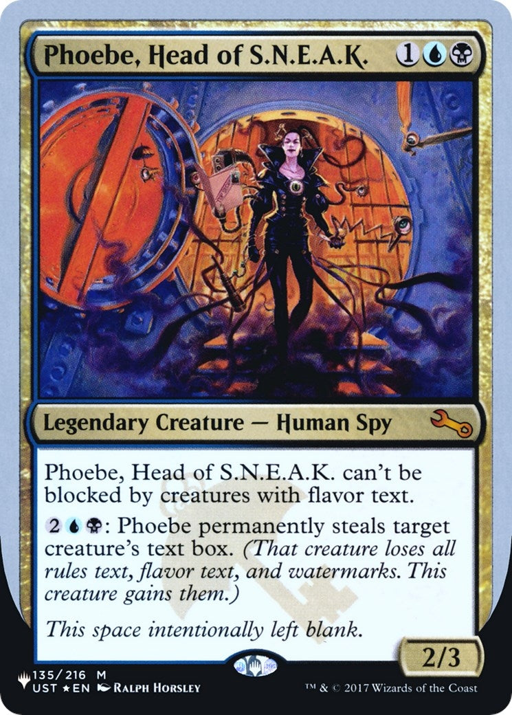 Image for Phoebe, Head of S.N.E.A.K. (135/216) [The List Reprints] - Magic: The Gathering
