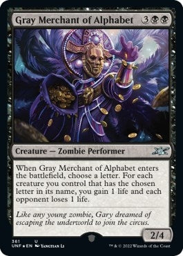 Image for Gray Merchant of Alphabet (Galaxy Foil) (361) [Unfinity] - Magic: The Gathering