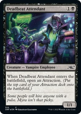 Image for Deadbeat Attendant (Galaxy Foil) (355) [Unfinity] - Magic: The Gathering