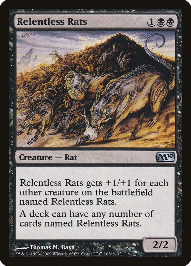Image for Relentless Rats (108) [Magic 2010 (M10)] - Magic: The Gathering