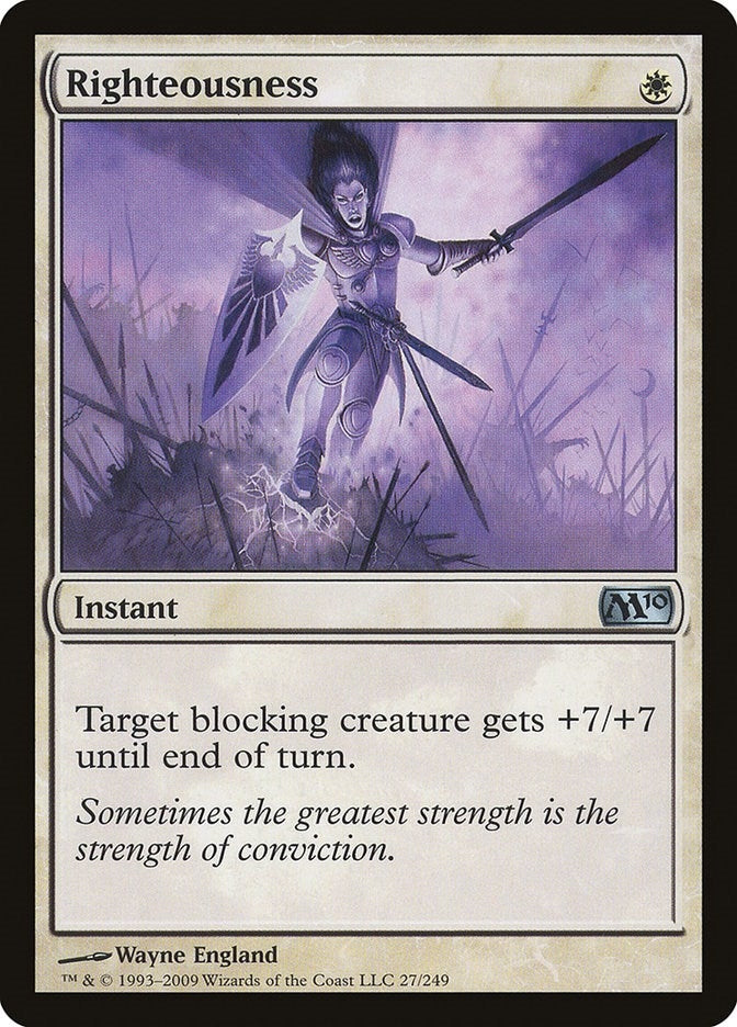 Image for Righteousness (27) [Magic 2010 (M10)] - Magic: The Gathering