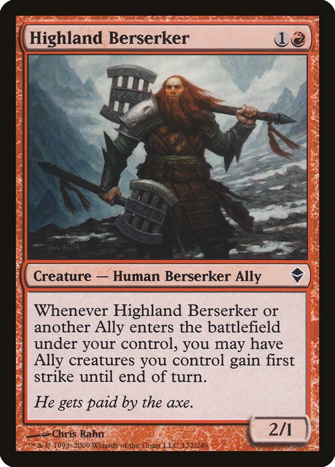 Image for Highland Berserker (132) [Zendikar] - Magic: The Gathering