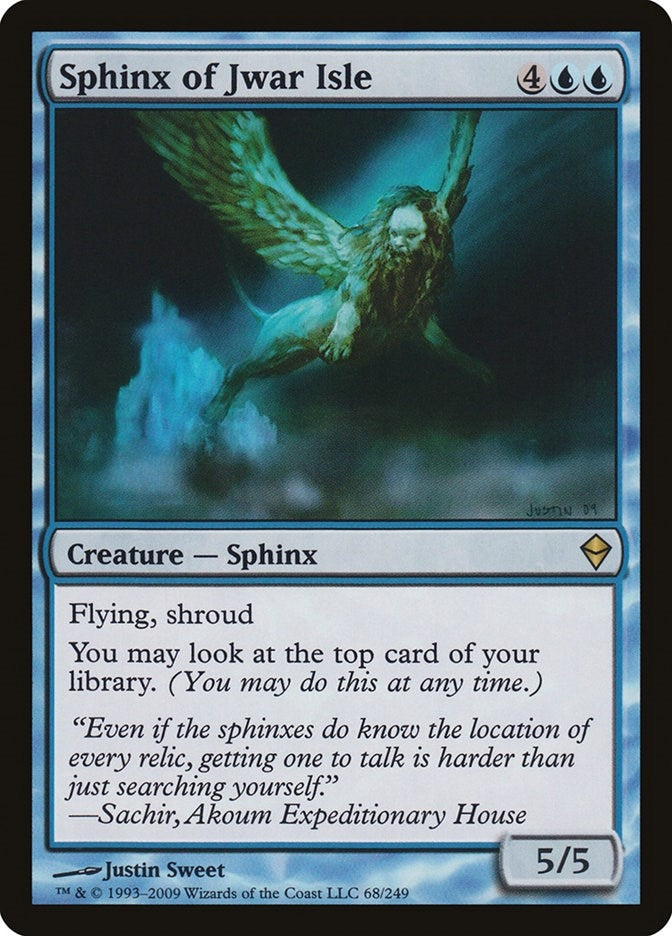Image for Sphinx of Jwar Isle (68) [Zendikar] - Magic: The Gathering