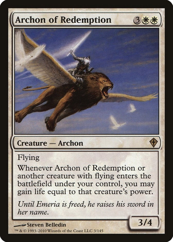 Image for Archon of Redemption (3) [Worldwake] - Magic: The Gathering