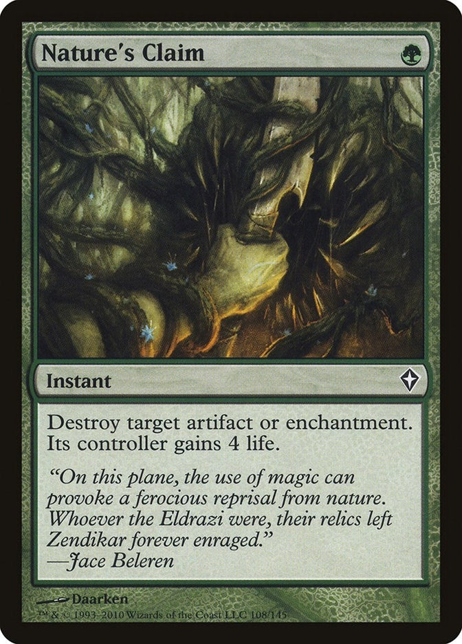 Image for Nature's Claim (108) [Worldwake] - Magic: The Gathering