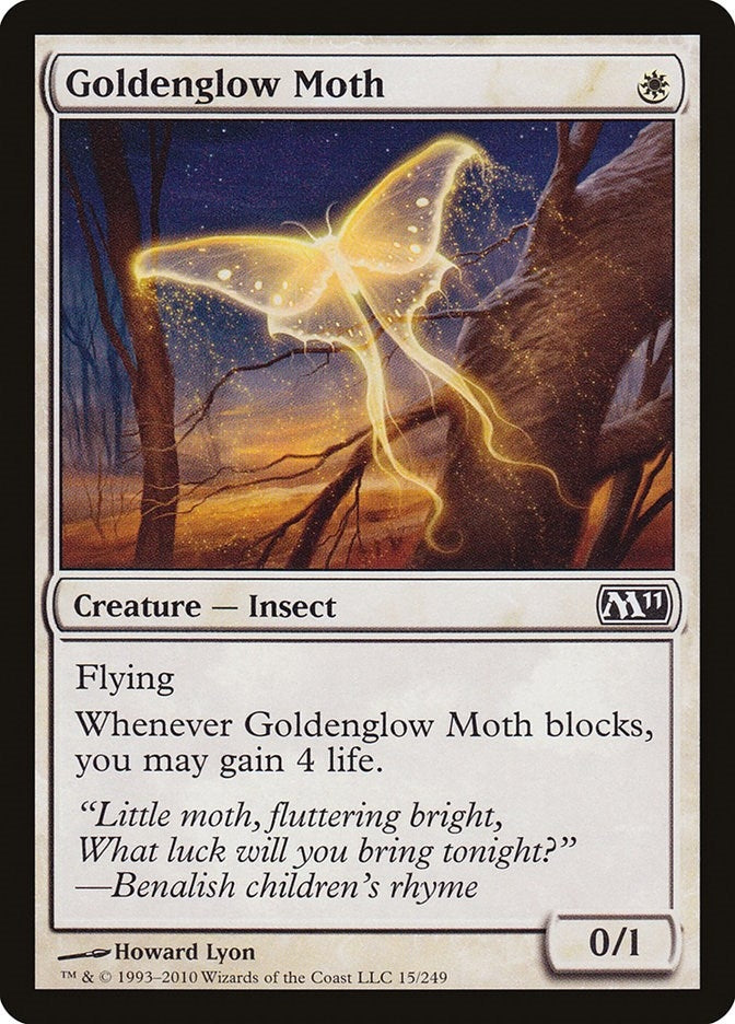 Image for Goldenglow Moth (15) [Magic 2011 (M11)] - Magic: The Gathering