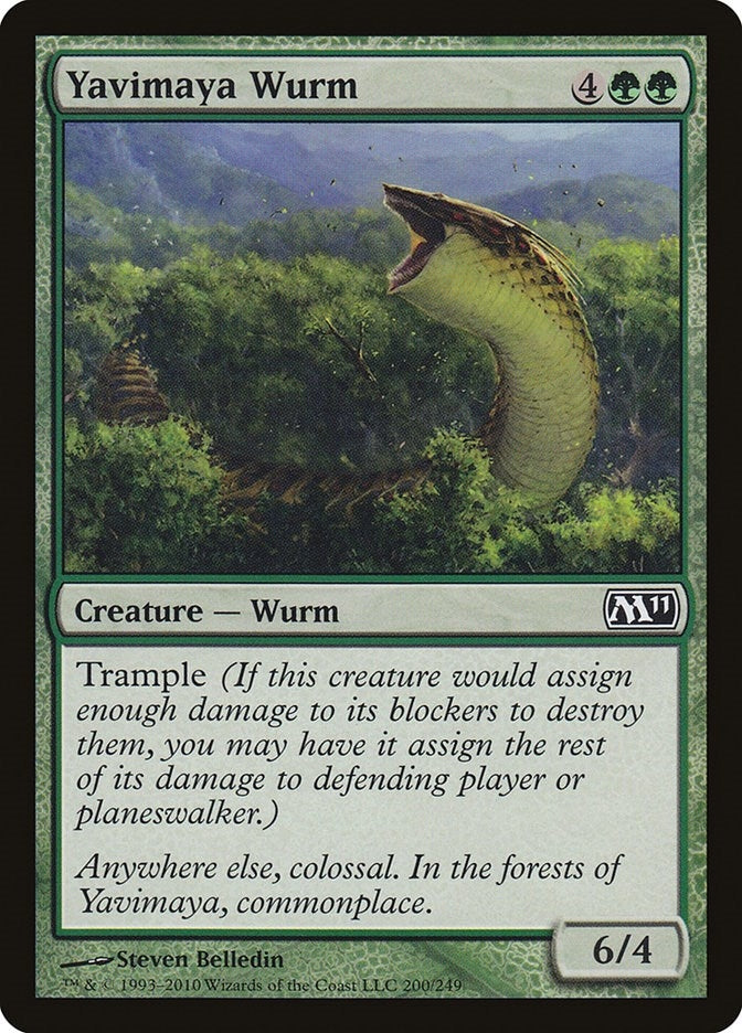 Image for Yavimaya Wurm (200) [Magic 2011 (M11)] - Magic: The Gathering