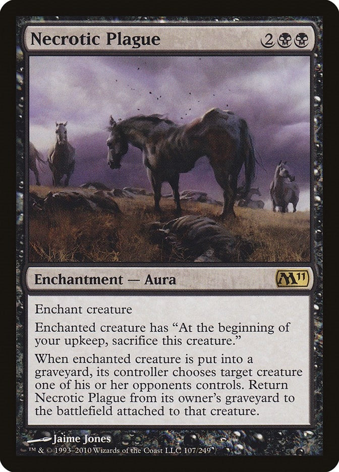 Image for Necrotic Plague (107) [Magic 2011 (M11)] - Magic: The Gathering