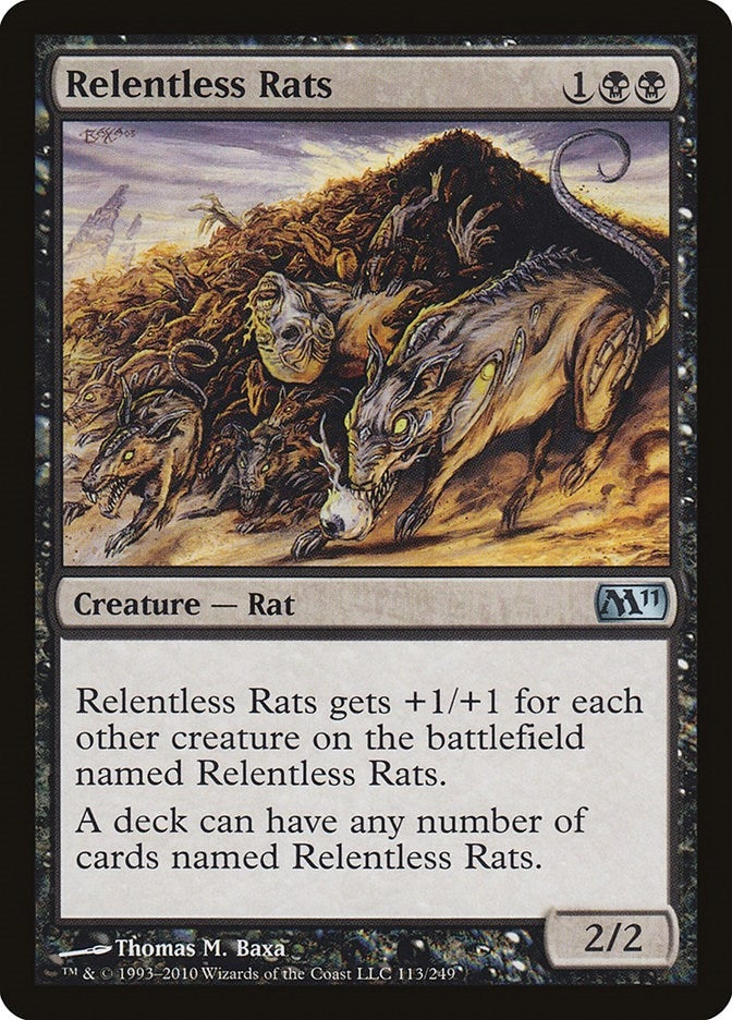 Image for Relentless Rats (113) [Magic 2011 (M11)] - Magic: The Gathering