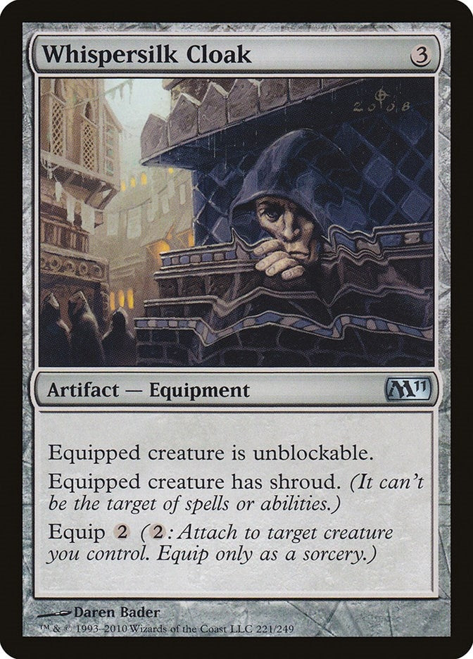 Image for Whispersilk Cloak (221) [Magic 2011 (M11)] - Magic: The Gathering