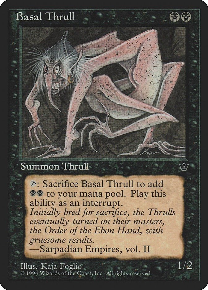 Image for Basal Thrull (K. Foglio) [Fallen Empires] - Magic: The Gathering