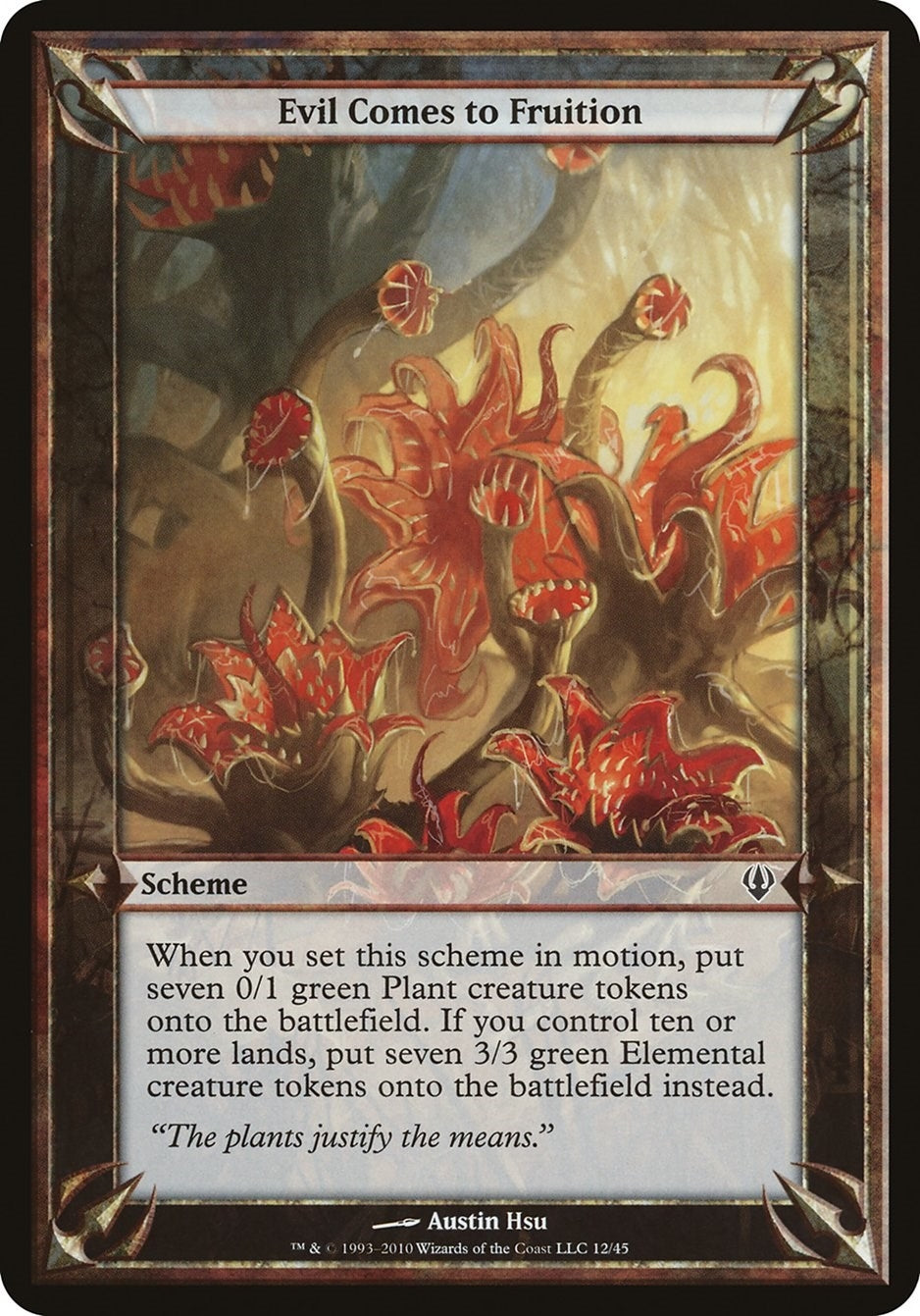 Image for Evil Comes to Fruition (Archenemy) [Oversize Cards] - Magic: The Gathering