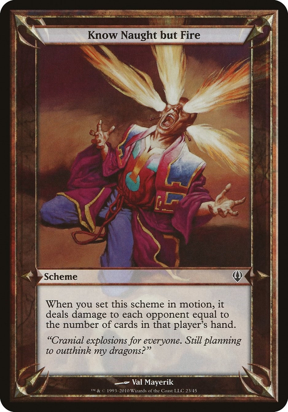 Image for Know Naught but Fire (Archenemy) [Oversize Cards] - Magic: The Gathering